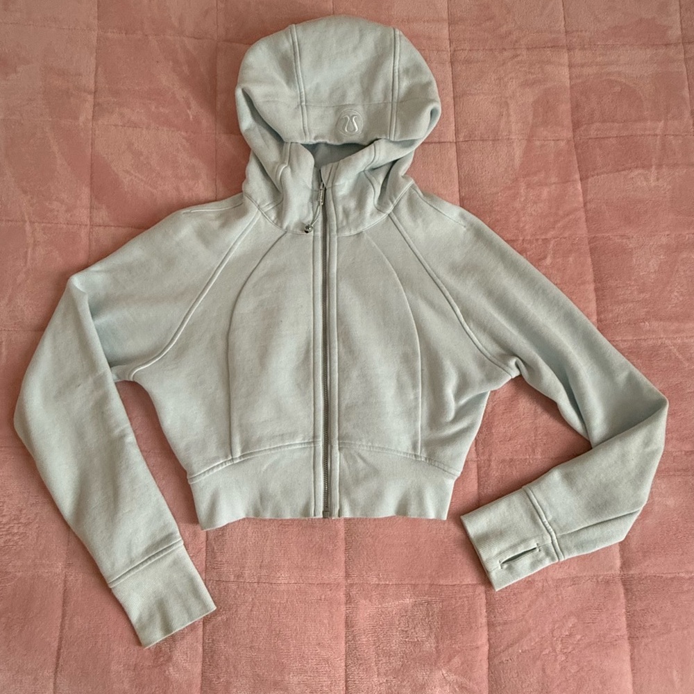 Lululemon Athletica Light Gray Cropped Hoodie
